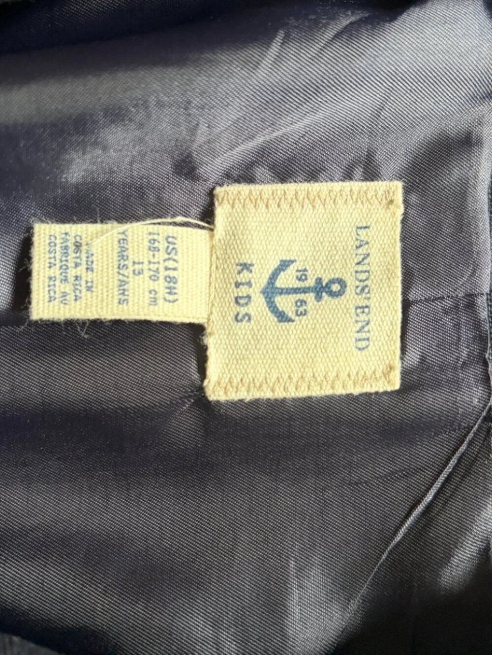 Land's End Navy Blazer Boy's Size 18 H 168-170 cm
